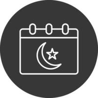 Ramadán hora mesa línea invertido icono diseño vector