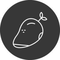 Mango Line Inverted Icon Design vector