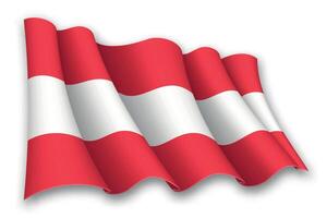 Realistic waving flag of Austria vector