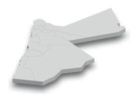 3d Jordan white map with regions isolated vector