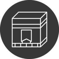 Kaaba Line Inverted Icon Design vector