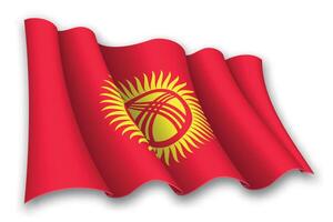 Realistic waving flag of Kyrgyzstan vector