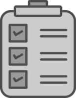 Check List Line Filled Greyscale Icon Design vector