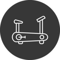 Stationary Bicycle Line Inverted Icon Design vector