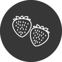 fresas línea invertido icono diseño vector