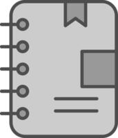 Note Book Line Filled Greyscale Icon Design vector