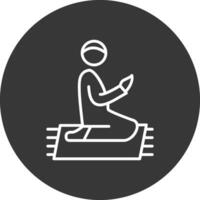 Prayer Line Inverted Icon Design vector