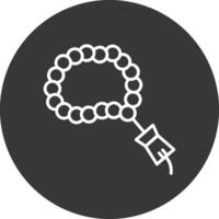 Tasbih Line Inverted Icon Design vector