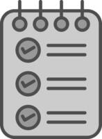 Check List Line Filled Greyscale Icon Design vector