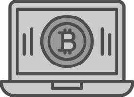 Bitcoin Mining Line Filled Greyscale Icon Design vector