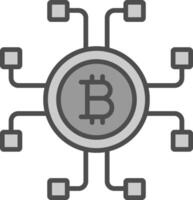 Decentralized Decentralized Line Filled Greyscale Icon Design vector