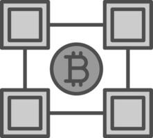 blockchain blockchain línea lleno escala de grises icono diseño vector