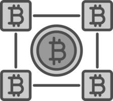 Bitcoin Blocks Line Filled Greyscale Icon Design vector
