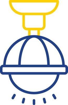 Lamp Line Two Colour Icon Design