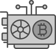 Mining Rig Line Filled Greyscale Icon Design vector