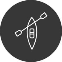 Canoe Line Inverted Icon Design vector