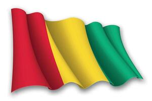 Realistic waving flag of Guinea vector