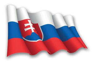 Realistic waving flag of Slovakia vector