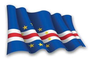 Realistic waving flag of Cape Verde vector