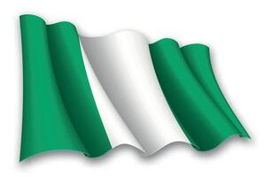 realista ondulación bandera de Nigeria vector