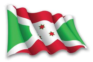 realista ondulación bandera de Burundi vector