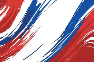 Abstract Art in Russia Flag Colors blue, white, and red Brush Strokes vector