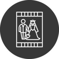 WEDDING INVITATION Line Inverted Icon Design vector