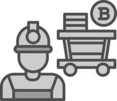 Proof Work Line Filled Greyscale Icon Design vector