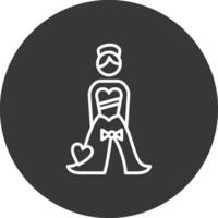 novia línea invertido icono diseño vector