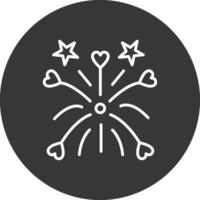 Fireworks Line Inverted Icon Design vector