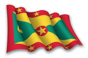 Realistic waving flag of Grenada vector