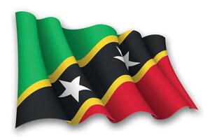 Realistic waving flag of Saint Kitts and Nevis vector