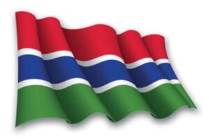 Realistic waving flag of Gambia vector