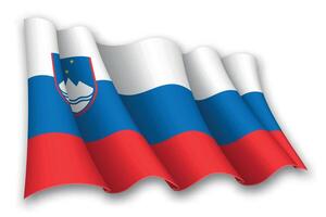 Realistic waving flag of Slovenia vector