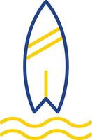 Surf Line Two Colour Icon Design vector