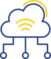 Cloud Computing Line Two Colour Icon Design vector