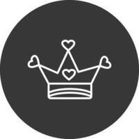 Crown Line Inverted Icon Design vector