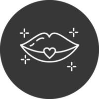 labios línea invertido icono diseño vector