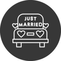 Wedding Car Line Inverted Icon Design vector