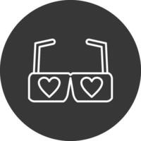 Heart Glasses Line Inverted Icon Design vector