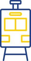 Train Line Two Colour Icon Design vector