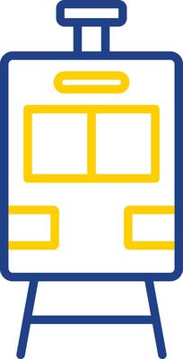 Train Line Two Colour Icon Design