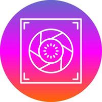 Aperture Line Gradient Circle Icon vector