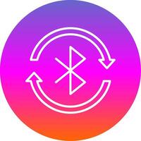 Bluetooth Line Gradient Circle Icon vector