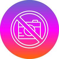 No foto línea degradado circulo icono vector