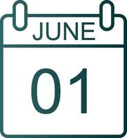 June Line Gradient Icon vector