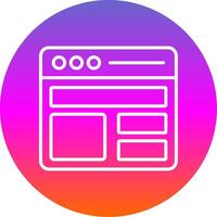 Layout Line Gradient Circle Icon vector