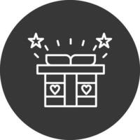 Gift Line Inverted Icon Design vector