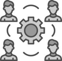 Cogwheel Line Filled Greyscale Icon Design vector