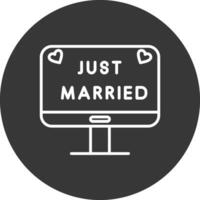 Just Married Line Inverted Icon Design vector